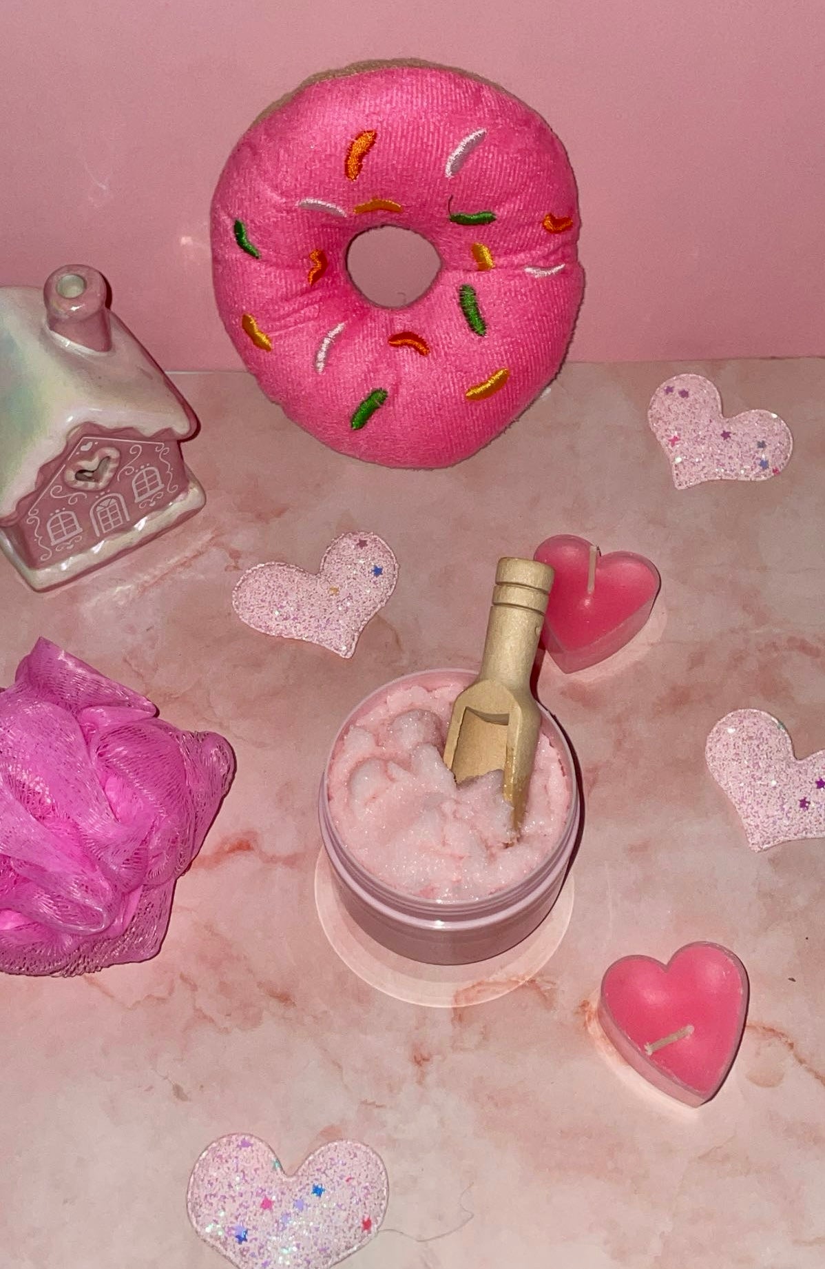 Pink sugar cookie body scrub